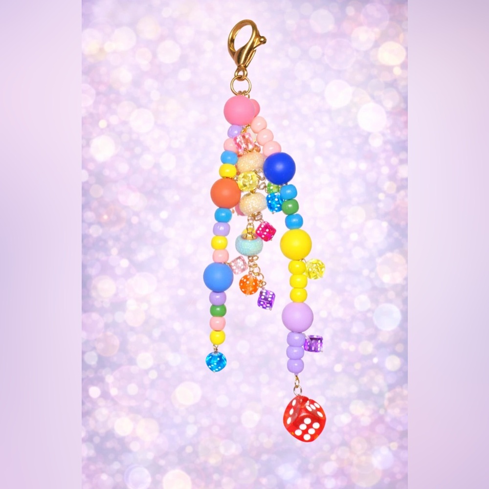 Colorful Beaded Bag charm/Keychain